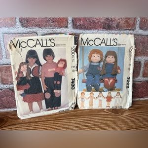 Vintage McCall’s Doll Patterns 7222 and 7480 (1980 & 1981)